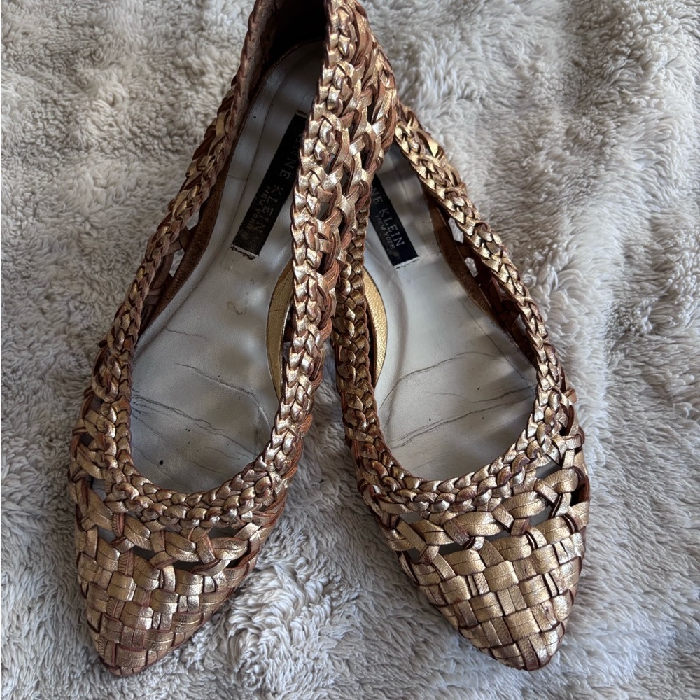 Gold Woven Flats